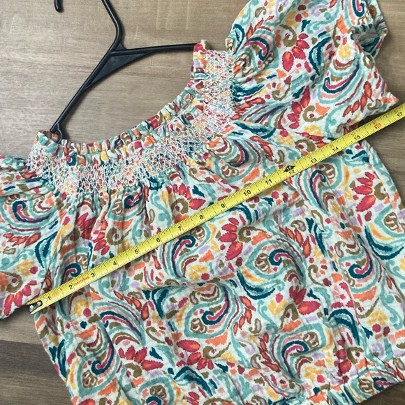 [Marine Layer] NWOT Nora Smocked Multi Paisley Cotton Crop Top XS - Picture 6 of 10
